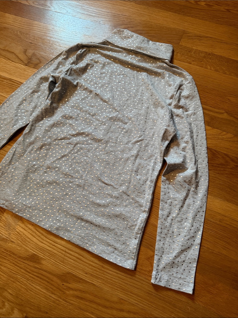 Talbots Silver Sparkle polka dot Turtleneck Long Sleeve Top - Picture 10 of 10